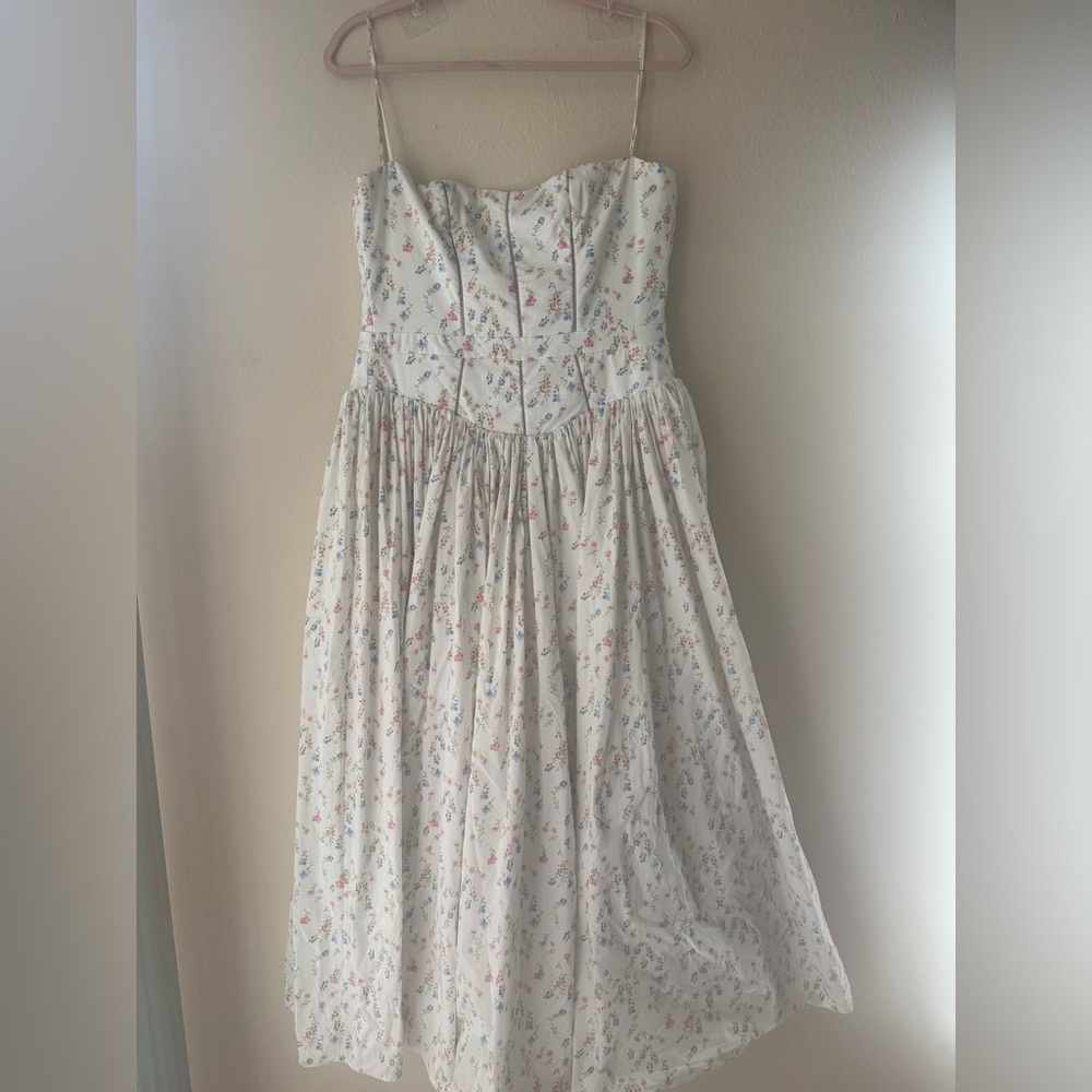 House of CB Ysabella White Posy Print Cotton Maxi Sundress